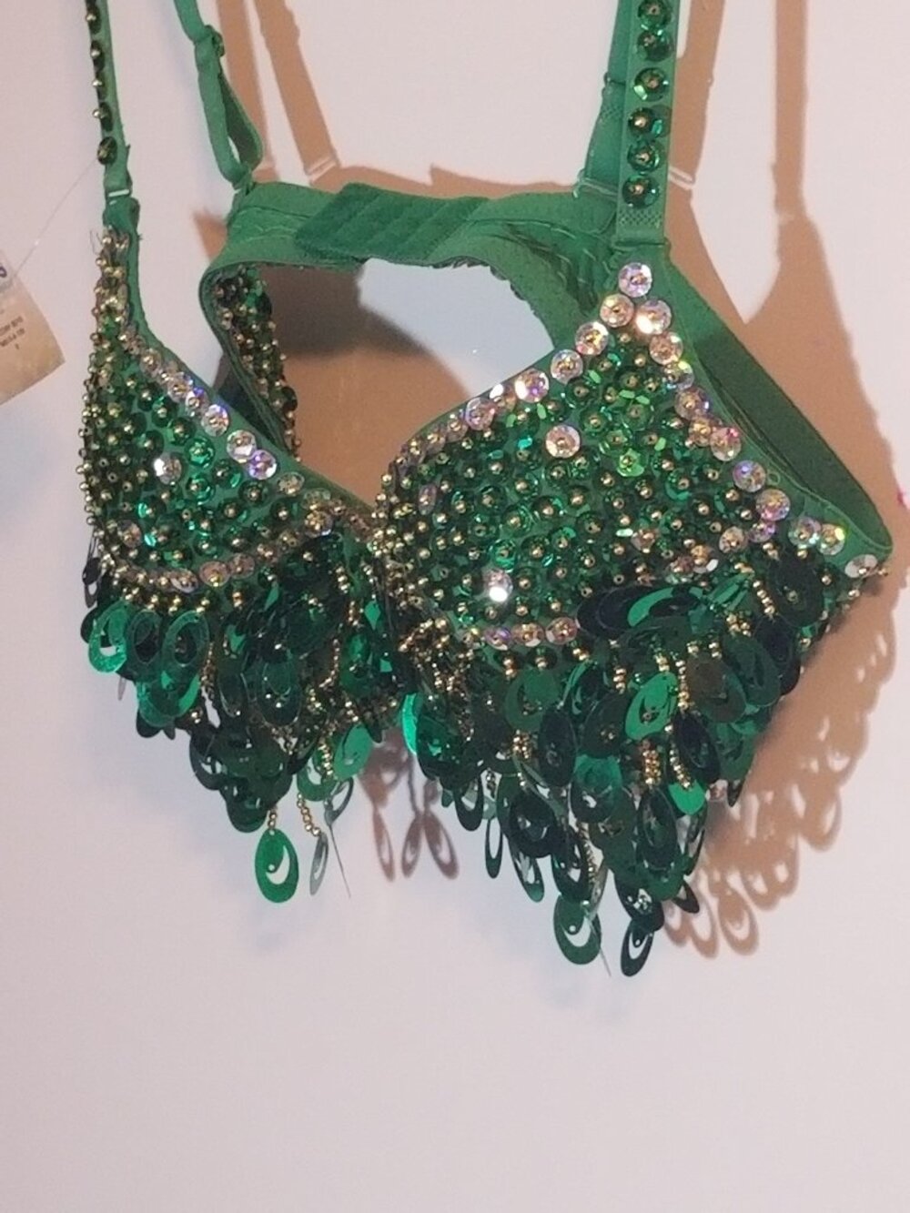 Green Sequin Coachella Bra Size S NWT